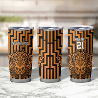Custom Basketball New Zealand Tumbler Cup Gold Maori Ta Moko Indigenous - Polynesian Pride