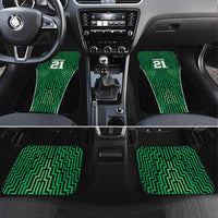 Custom Basketball New Zealand Car Mats Green Maori Ta Moko Indigenous - Polynesian Pride