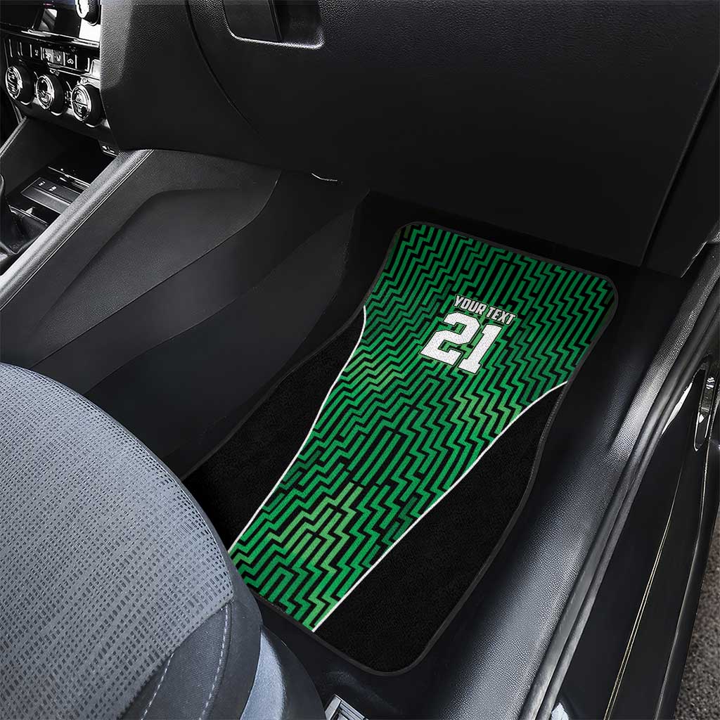 Custom Basketball New Zealand Car Mats Green Maori Ta Moko Indigenous - Polynesian Pride