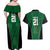 Custom Basketball New Zealand Couples Matching Off Shoulder Maxi Dress and Hawaiian Shirt Green Maori Ta Moko Indigenous - Polynesian Pride