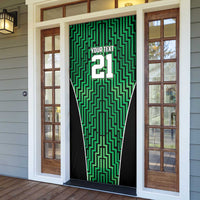 Custom Basketball New Zealand Door Cover Green Maori Ta Moko Indigenous - Polynesian Pride