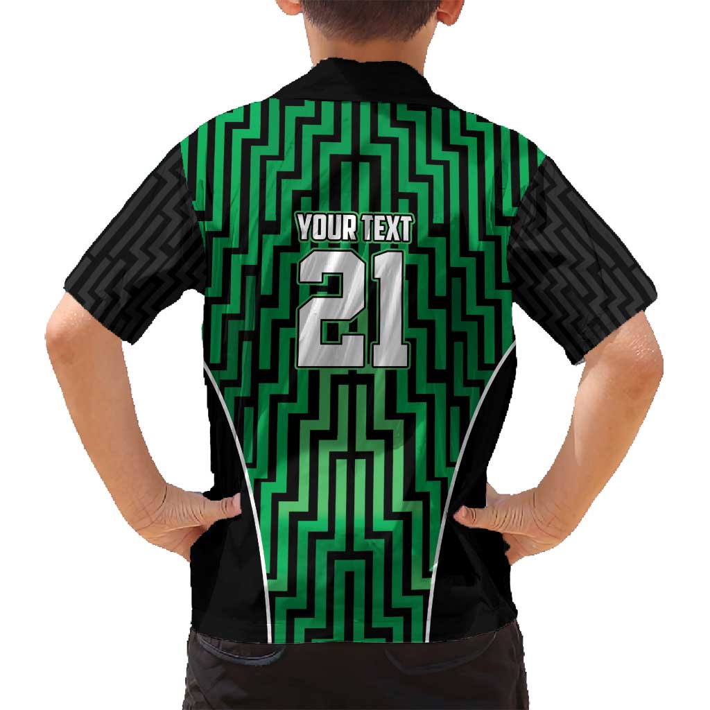 Custom Basketball New Zealand Family Matching Puletasi and Hawaiian Shirt Green Maori Ta Moko Indigenous LT9 - Polynesian Pride