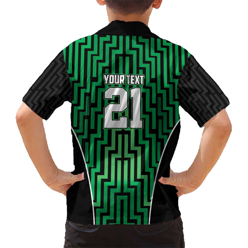 Custom Basketball New Zealand Family Matching Short Sleeve Bodycon Dress and Hawaiian Shirt Green Maori Ta Moko Indigenous - Polynesian Pride