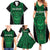 Custom Basketball New Zealand Family Matching Summer Maxi Dress and Hawaiian Shirt Green Maori Ta Moko Indigenous - Polynesian Pride