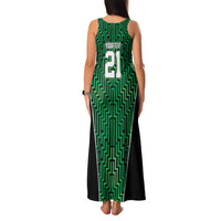 Custom Basketball New Zealand Family Matching Tank Maxi Dress and Hawaiian Shirt Green Maori Ta Moko Indigenous - Polynesian Pride