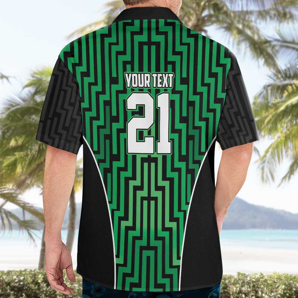 Custom Basketball New Zealand Hawaiian Shirt Green Maori Ta Moko Indigenous - Polynesian Pride