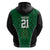 Custom Basketball New Zealand Hoodie Green Maori Ta Moko Indigenous - Polynesian Pride