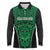 Custom Basketball New Zealand Long Sleeve Polo Shirt Green Maori Ta Moko Indigenous - Polynesian Pride