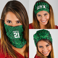 Basketball New Zealand Neck Gaiter Green Maori Ta Moko Indigenous LT9