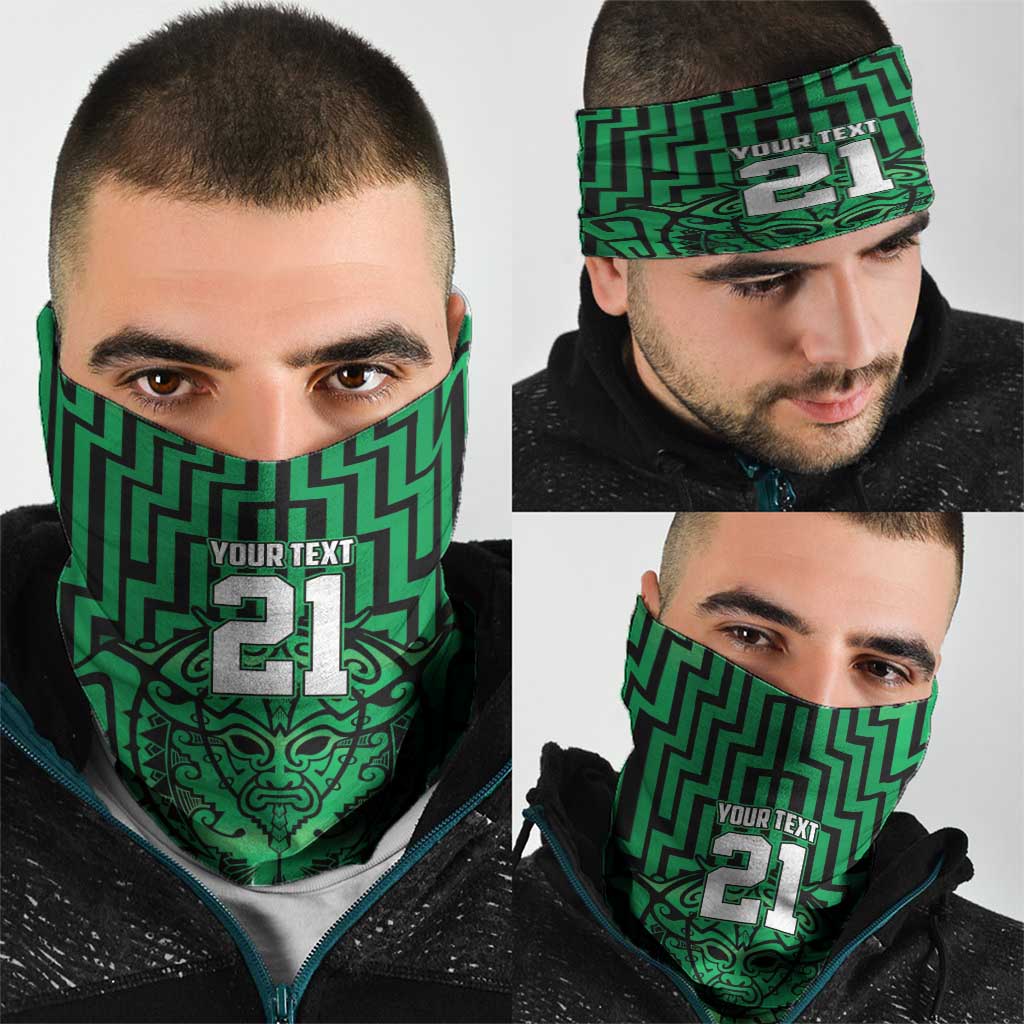 Basketball New Zealand Neck Gaiter Green Maori Ta Moko Indigenous LT9