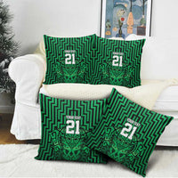 Custom Basketball New Zealand Pillow Cover Green Maori Ta Moko Indigenous - Polynesian Pride