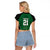 Custom Basketball New Zealand Raglan Cropped T Shirt Green Maori Ta Moko Indigenous - Polynesian Pride