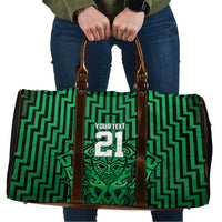 Custom Basketball New Zealand Travel Bag Green Maori Ta Moko Indigenous - Polynesian Pride