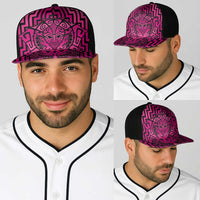 Basketball New Zealand Baseball Net Cap Pink Maori Ta Moko Indigenous - Polynesian Pride