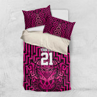 Custom Basketball New Zealand Bedding Set Pink Maori Ta Moko Indigenous - Polynesian Pride