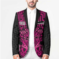 Custom Basketball New Zealand Blazer Pink Maori Ta Moko Indigenous - Polynesian Pride