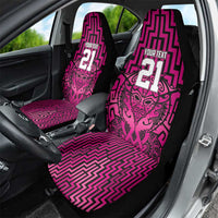 Custom Basketball New Zealand Car Seat Cover Pink Maori Ta Moko Indigenous - Polynesian Pride