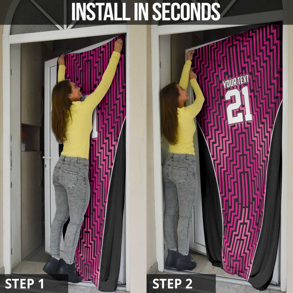 Custom Basketball New Zealand Door Cover Pink Maori Ta Moko Indigenous - Polynesian Pride