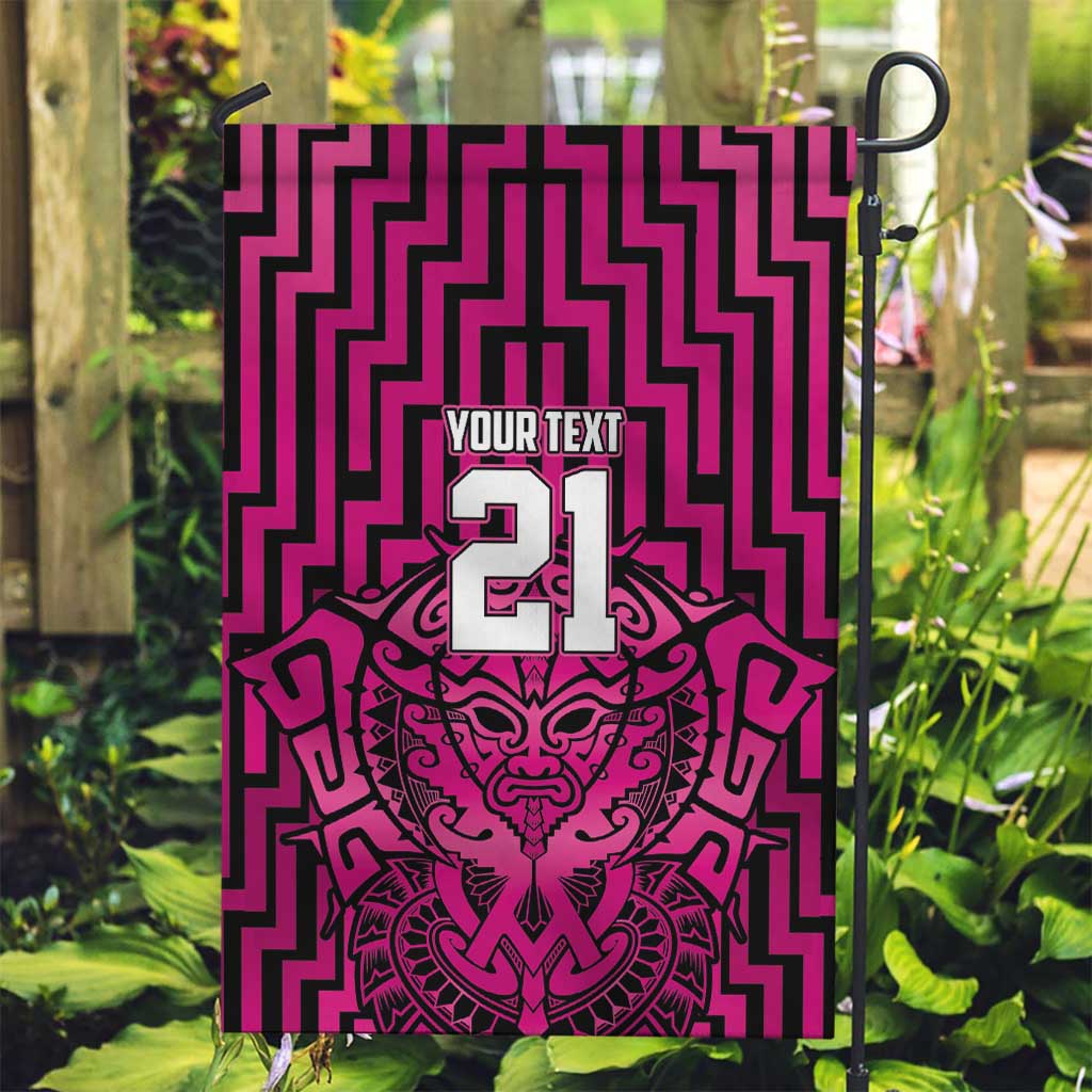 Custom Basketball New Zealand Garden Flag Pink Maori Ta Moko Indigenous - Polynesian Pride