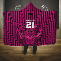 Custom Basketball New Zealand Hooded Blanket Pink Maori Ta Moko Indigenous - Polynesian Pride