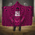 Custom Basketball New Zealand Hooded Blanket Pink Maori Ta Moko Indigenous - Polynesian Pride
