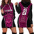 Custom Basketball New Zealand Hoodie Dress Pink Maori Ta Moko Indigenous - Polynesian Pride