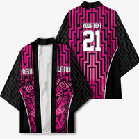 Custom Basketball New Zealand Kimono Pink Maori Ta Moko Indigenous - Polynesian Pride