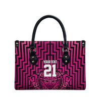 Custom Basketball New Zealand Leather Bag Pink Maori Ta Moko Indigenous - Polynesian Pride