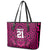 Custom Basketball New Zealand Leather Tote Bag Pink Maori Ta Moko Indigenous - Polynesian Pride