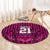 Custom Basketball New Zealand Round Carpet Pink Maori Ta Moko Indigenous - Polynesian Pride