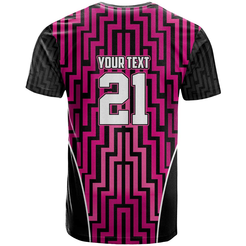 Custom Basketball New Zealand T Shirt Pink Maori Ta Moko Indigenous - Polynesian Pride