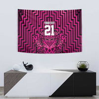 Custom Basketball New Zealand Tapestry Pink Maori Ta Moko Indigenous - Polynesian Pride