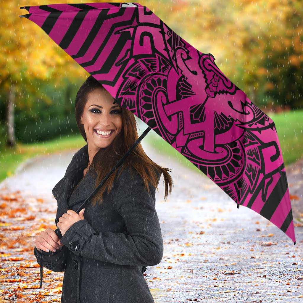 Custom Basketball New Zealand Umbrella Pink Maori Ta Moko Indigenous - Polynesian Pride