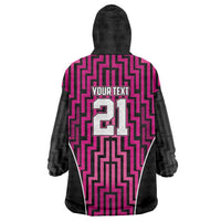 Custom Basketball New Zealand Wearable Blanket Hoodie Pink Maori Ta Moko Indigenous - Polynesian Pride
