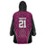 Custom Basketball New Zealand Wearable Blanket Hoodie Pink Maori Ta Moko Indigenous - Polynesian Pride