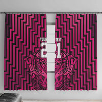 Custom Basketball New Zealand Window Curtain Pink Maori Ta Moko Indigenous - Polynesian Pride