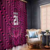 Custom Basketball New Zealand Window Curtain Pink Maori Ta Moko Indigenous - Polynesian Pride