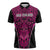 Custom Basketball New Zealand Zipper Polo Shirt Pink Maori Ta Moko Indigenous - Polynesian Pride