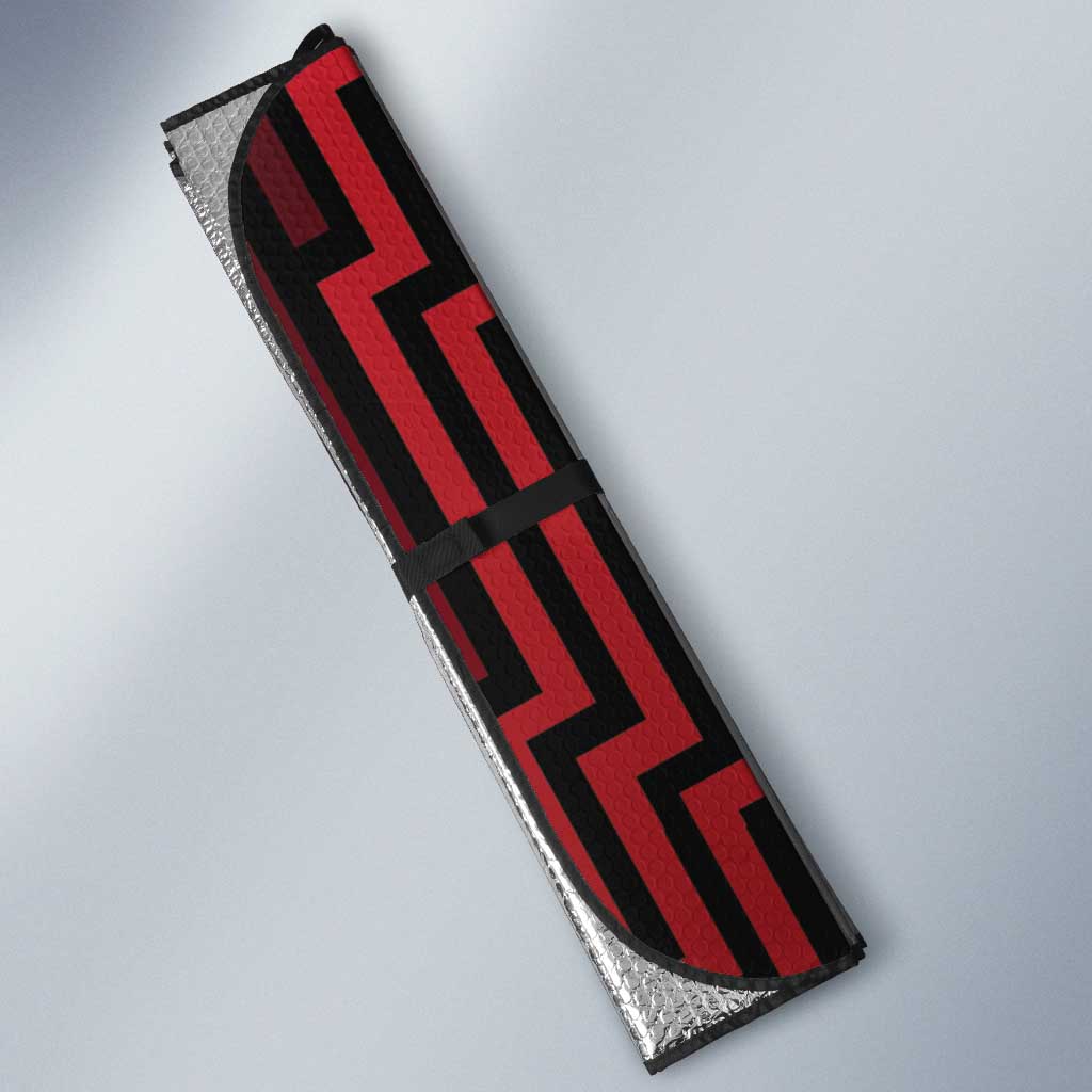 Custom Basketball New Zealand Auto Sun Shade Red Maori Ta Moko Indigenous - Polynesian Pride