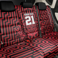 Custom Basketball New Zealand Back Car Seat Cover Red Maori Ta Moko Indigenous - Polynesian Pride