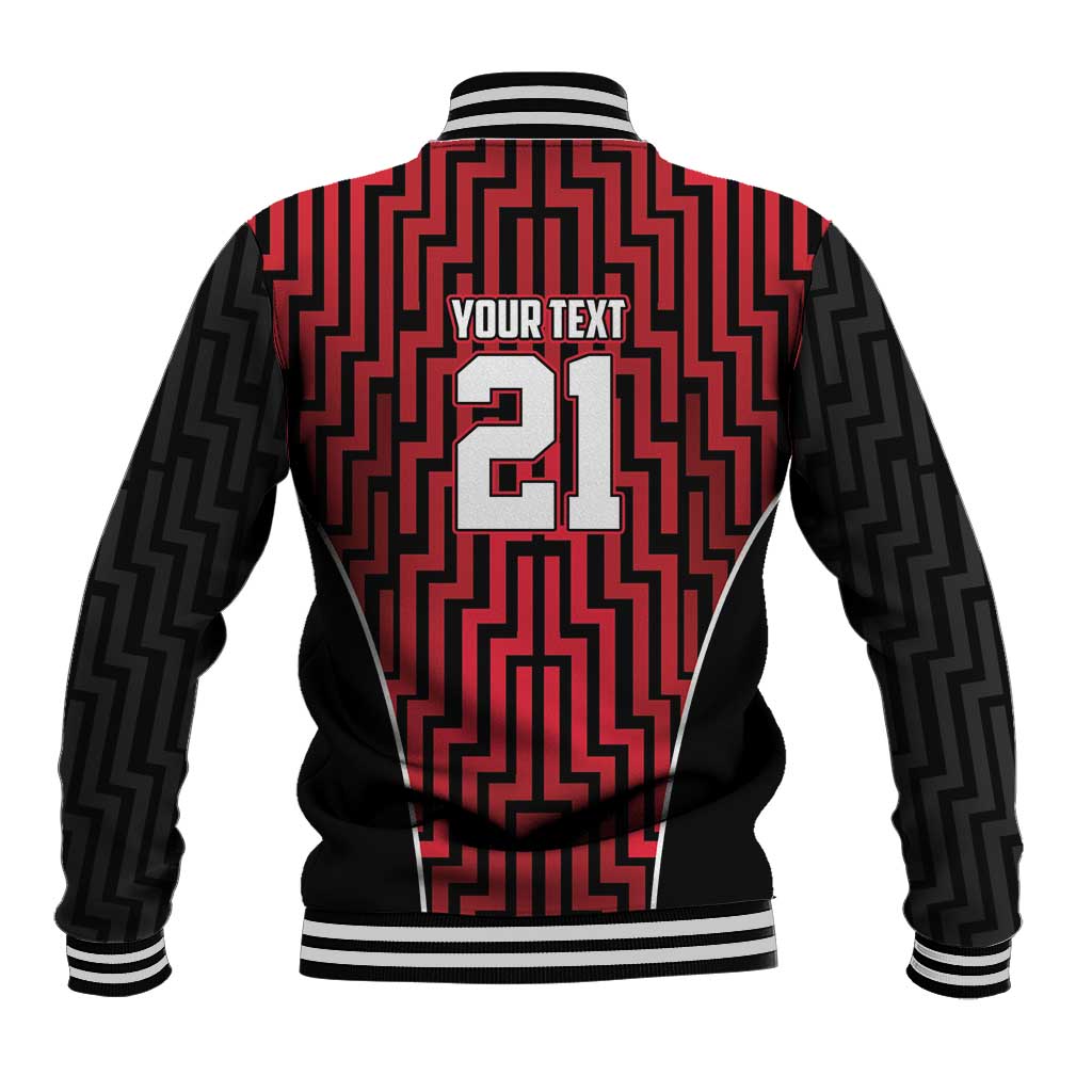 Custom Basketball New Zealand Baseball Jacket Red Maori Ta Moko Indigenous LT9 - Polynesian Pride