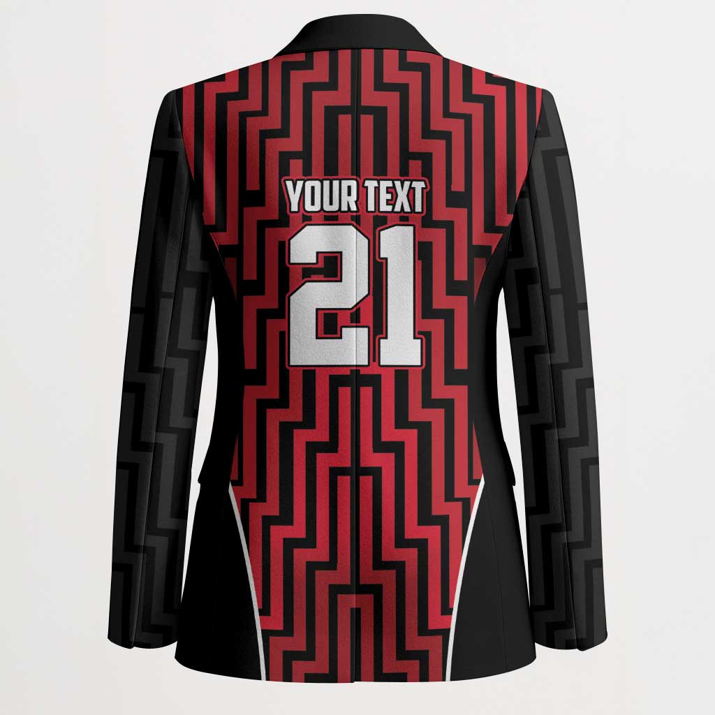 Custom Basketball New Zealand Blazer Red Maori Ta Moko Indigenous - Polynesian Pride