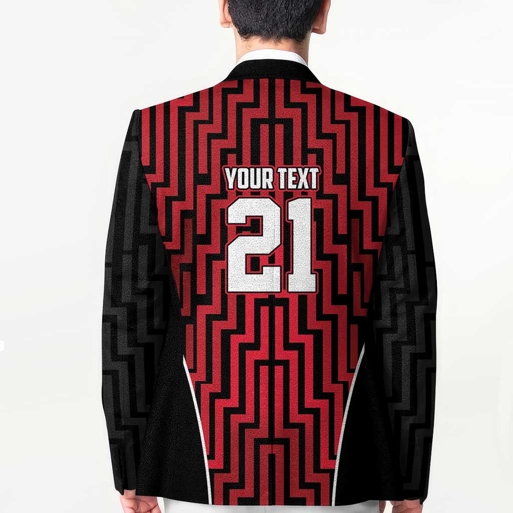 Custom Basketball New Zealand Blazer Red Maori Ta Moko Indigenous - Polynesian Pride