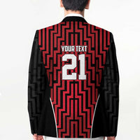 Custom Basketball New Zealand Blazer Red Maori Ta Moko Indigenous - Polynesian Pride