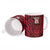 Custom Basketball New Zealand Ceramic Mug Red Maori Ta Moko Indigenous - Polynesian Pride