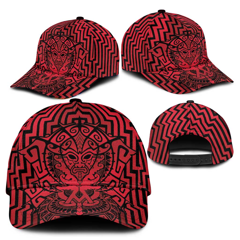 Basketball New Zealand Classic Cap Red Maori Ta Moko Indigenous - Polynesian Pride