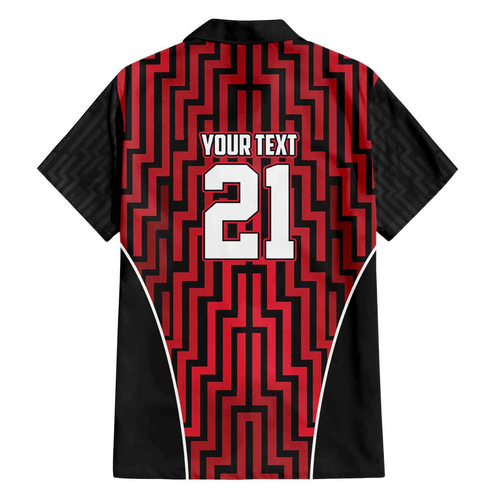 Custom Basketball New Zealand Family Matching Puletasi and Hawaiian Shirt Red Maori Ta Moko Indigenous - Polynesian Pride