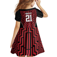 Custom Basketball New Zealand Family Matching Short Sleeve Bodycon Dress and Hawaiian Shirt Red Maori Ta Moko Indigenous - Polynesian Pride