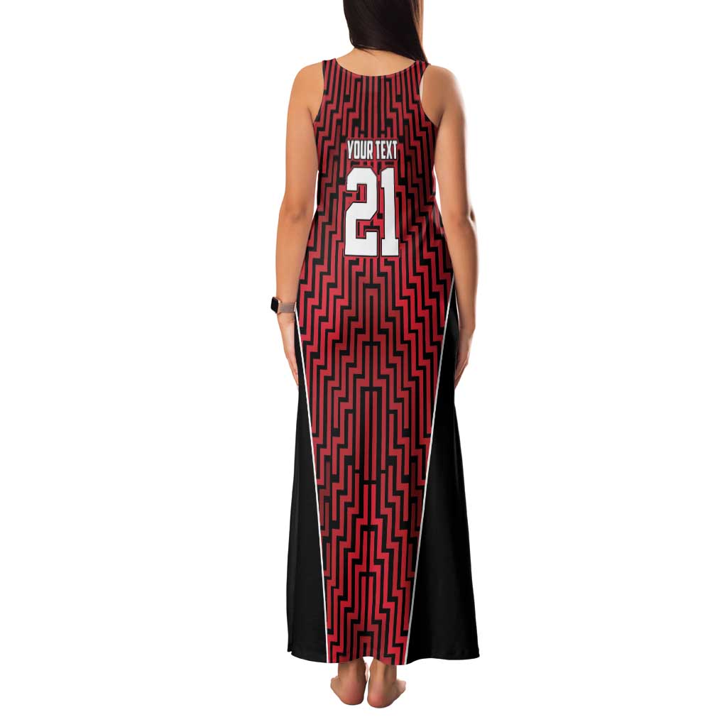 Custom Basketball New Zealand Family Matching Tank Maxi Dress and Hawaiian Shirt Red Maori Ta Moko Indigenous - Polynesian Pride