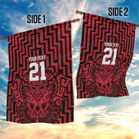 Custom Basketball New Zealand Garden Flag Red Maori Ta Moko Indigenous - Polynesian Pride